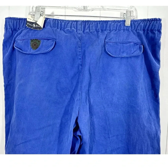 NWT VTG Polo Ralph Lauren Blue Walking Pants Fly Zip Golf Made in USA Sz L - Picture 7 of 13